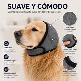2PCS Orejeras contra ruido para perro, Orejeras ajustables para perro