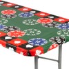 Fun Express 8 Ft. Casino Fitted Rectangle Plastic Tablecloth