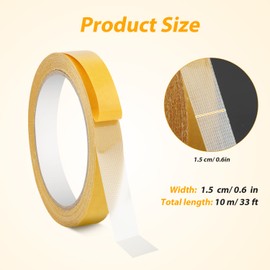 0.6inch Double-Sided Fabric Tape Heavy Duty, Super Sticky Multifunctional Double Sided Tape Wide Double Sided Mounting Tape for Home Office School (32.8ft Long)