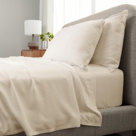 Cariloha Aloha Soft 4-Piece Sheet Set | Natural | Split King | Made from 100% Viscose derived from Bamboo |