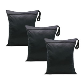 3 Pcs Washable Travel Laundry Bags,Large Waterproof Wet Dry Bag with Handle Water Resistant Dut Clothes Organizer Bag Washing Travel Accessories for Gym Clothes Laundry Wet Clothes Swimming Yoga,Black