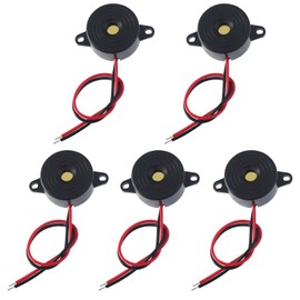 Yetaida 5PCS DC 3-24V Piezo Buzzer, 87dB Active Electronic Sound Beep Alarm Continuous Sounder, High Decibel Ringer Tone Beep Speaker SFM-20B