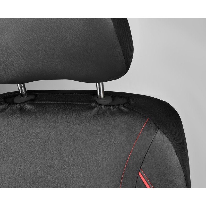 CAR PASS Universal FIT Piping Leather Two Front Seat Covers,