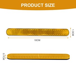 AYBUY 2Pcs Motorcycle Reflectors, Stick-on Rectangular Safety Reflector, Strong Reflective Ability Yellow Light Reflectors, Yellow Safety Warning Reflector for Trucks Bicycle Trailers Gate Posts