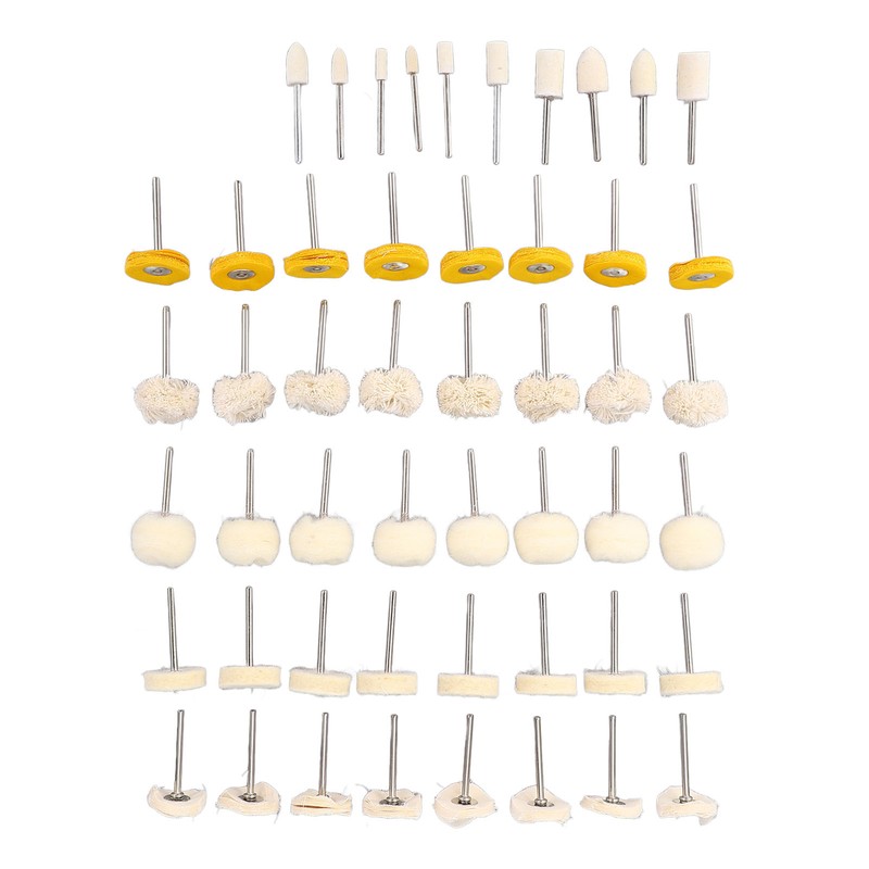 50Pcs Wool Felt Mandrel Mounted Grinding Polishing Wheel Buffing Wheel