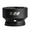 Capri Tools 22 mm Stubby Impact Socket, 3/8 in. Drive,