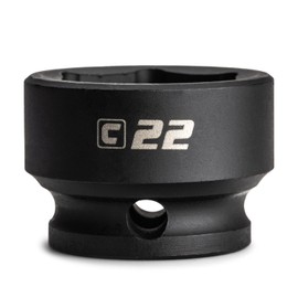Capri Tools 22 mm Stubby Impact Socket, 3/8 in. Drive, 6 Point, Metric