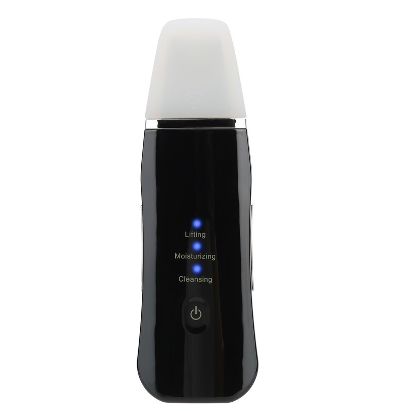 Face Skin Scrubber USB Rechargeable Peeling Machine Ultrasonic Exfoliating SkinCare(Black