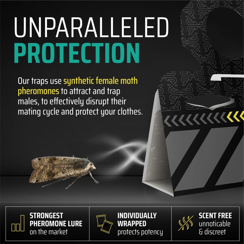Premium Moth Traps with Pheromones - 12 Pack, Clothing Moths