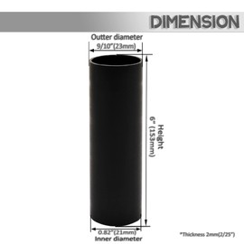 2 3 4 6 7 Inch Black Plastic Candle Cover Sleeves,Chandelier Socket Sleeves,Candelabra Base E12 Socket Covers Set of 12 (6-Inch Long / 12-Pack)