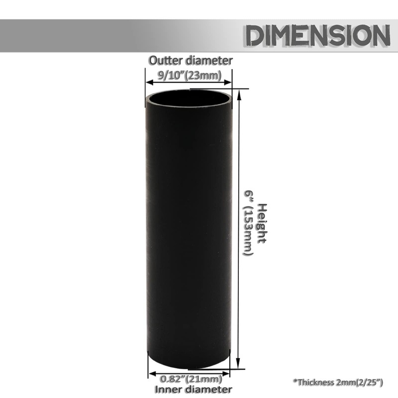 2 3 4 6 7 Inch Black Plastic Candle Cover