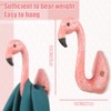Yaocom 6 Pcs Cast Iron Flamingo Wall Hook Pink for