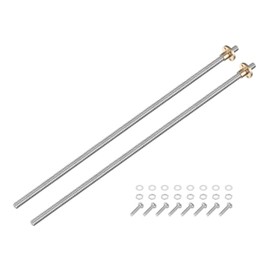 uxcell 2 Pcs 400mm / 16 Inch Tr8x8 Stainless Steel Lead Screw with T8 Brass Nut - [ Acme Thread, 2mm Pitch, 8mm Lead ] for 3D Printer Z Axis, CNC Machine