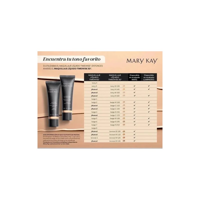 Maquillaje Líquido Acabado Mate Time Wise 3d Mary Kay