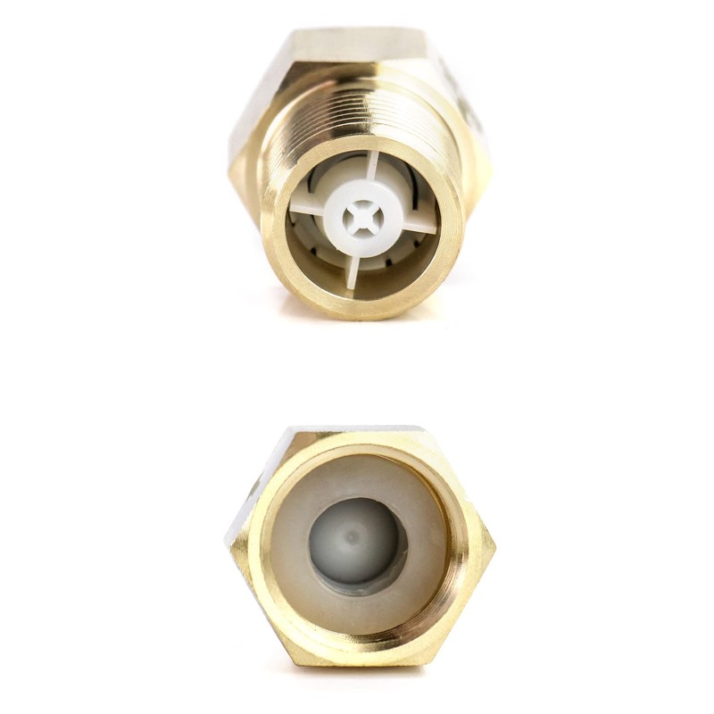 QWORK 2Pcs Brass One-way Check Valve, 1/2" Female to 1/2"