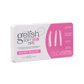 Gelish Soft Gel Nail Tips, 550 Count - Short Round, Gel Tips, Soft Gel For Gel Nails, Nail Tips For Manicures, Gel Nail Tip Extensions