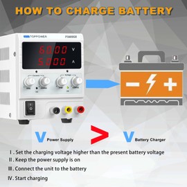 Variable DC Power Supply, 0-60V 0-5A Adjustable Bench Power Supply with 4 Digit Display, for Laboratory,Production Line,Car Repair,Scientific Research,School,Test,DIY,SKY TOPPOWER PS6005H