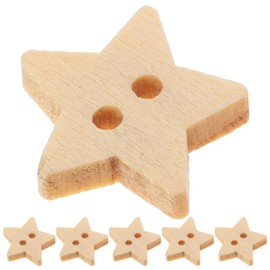 Healifty Pack of 200 Wooden Buttons Star Buttons Decorative Buttons Embellishments 2 Holes Buttons for DIY Sewing Craft Clothing