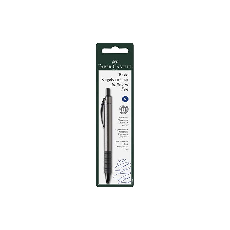 FABER-CASTELL Basic M 143498 Ballpoint Pen Silver Pack of 1
