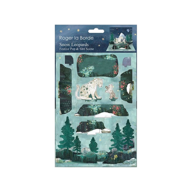 Roger la Borde Snow Leopards Christmas Scene Pop and Slot