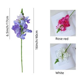 Urier Artificial Delphinium Flowers,Artificial Silk Flowers Hyacinth,Silk Flowers with Stems,Faux Flower Stems for Wedding,Party,Floral Arrangements Home Centerpiece Table Decoration (6, White Red)