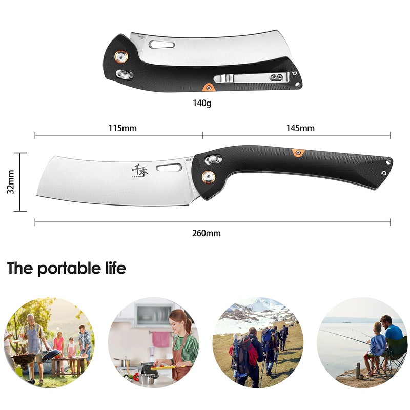 SENBON 440 Stainless Steel Lightweight Ultra Sharp Pocket Folding Chef