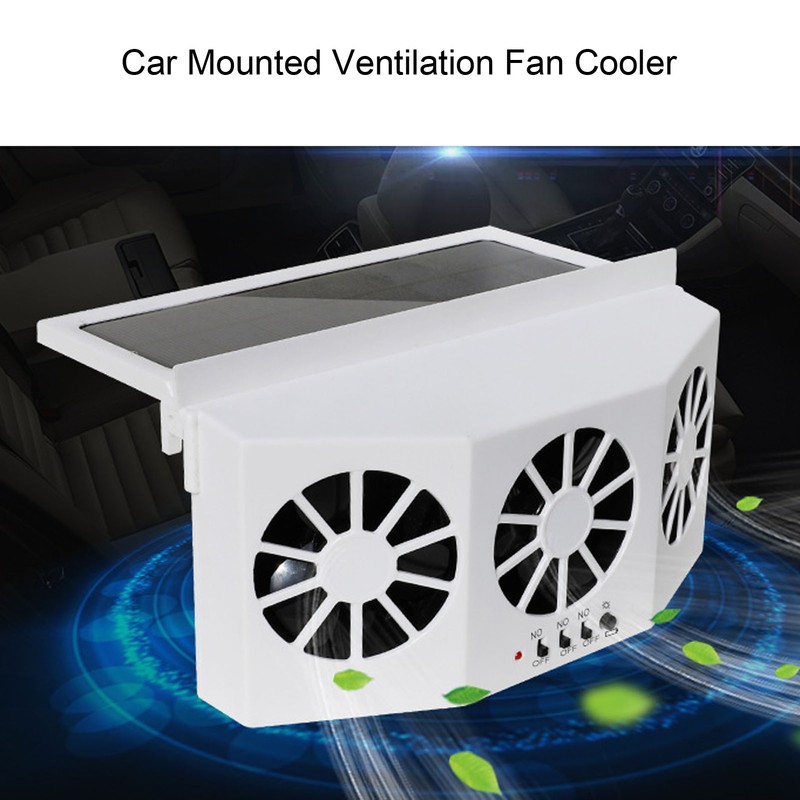 Car Exhaust Fan Solar Powered 3 Fans Ventilation Cooling Odor