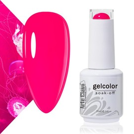 Arte Clavo 15ml Gel Nail Polish Electric Pink Color Spring Hot Pink Nails Soak Off U V LED Nail Lamp Summer Gel Polish Gift for Girls -SIZE: .5 fl.Oz/Each 15 ml/Each 11308…