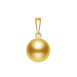 PremiumPearl 14k Yellow Gold AA+ Quality Golden Freshwater Cultured Pearl Pendant for Women (11-12mm)