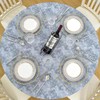 GRISHA Waterproof Round Tablecloth,Elastic Edged Fitted,Oilcloth,PVC,Wipeable,Outdoor circular plastic cover,Graphite Marble,