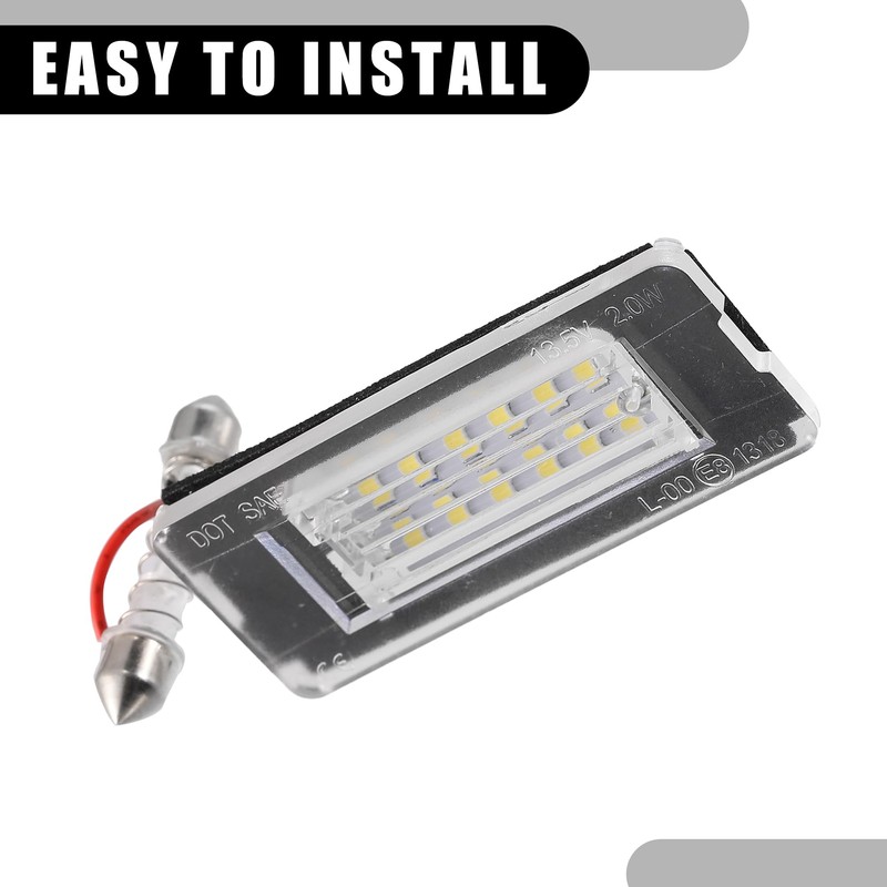 Partuto LED License Plate Light for Mini Cooper Plastic Black