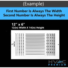 10"w X 8"h 3-Way AIR Supply Grille - Vent Cover & Diffuser - Flat Stamped Face - White [Outer Dimensions: 11.75"w X 9.75"h]