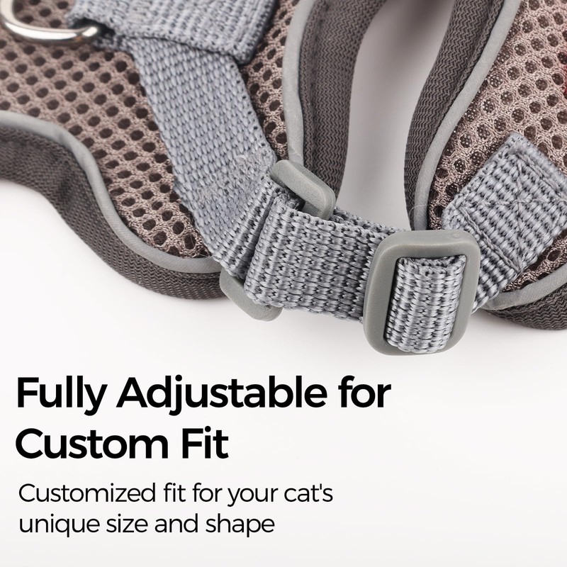pangdi Cat Harness and Leash Set, Lightweight Air-Mesh Cat Vest,