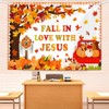 MEHOFOND 6x3.6ft Fall in Love with Jesus Backdrop Fall Christian