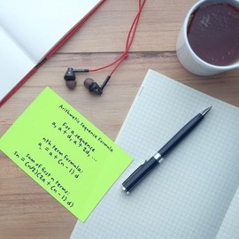 8 Pads Rectangular Sticky Notes 127 x 76 mm (5" x 3") Neon Colours Yellow, Pink, Green, Orange | 100 Sheets per Pad | Self-Stick Notes for Office, School, Home