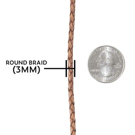 1 Roll Round Braided Cord - Folded Bolo PU Braid- Use for Necklace, Bracelets, Jewelry, Bolo Tie, and More (Black, 3mm x 10 Yards)