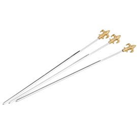 Westmark Schaschlikspieße-Set, 3tlg., Länge: 31,2 cm, Rostfreier Edelstahl/Messing, Lilie, Silber/Gold, 12662270