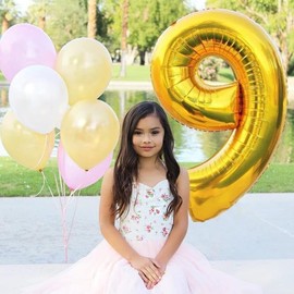 40 Inch Gold Balloon Number 90 Balloon,Jumbo Mylar Foil Helium Balloon for 90 Birthday Digital Balloons for Birthday Party,Wedding Anniversary Party Decorations