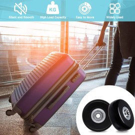 Suitcase Wheels Replacement, Pack of 4 Suitcase Replacement Wheels, Suitcase Wheels Replacement Wheels 50 mm, Replacement Wheels Suitcase with Repair Kit, Suitcase Wheels 50 mm, Suitcase Wheels