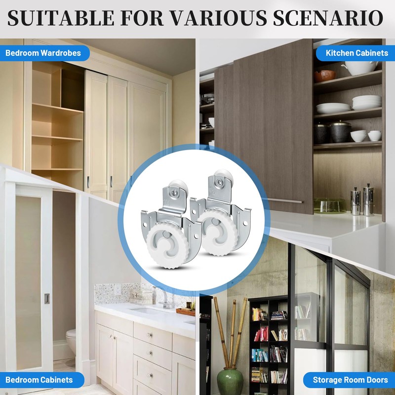 Sliding Closet Door Hardware Set, 12 Pack Sliding Wardrobe Door