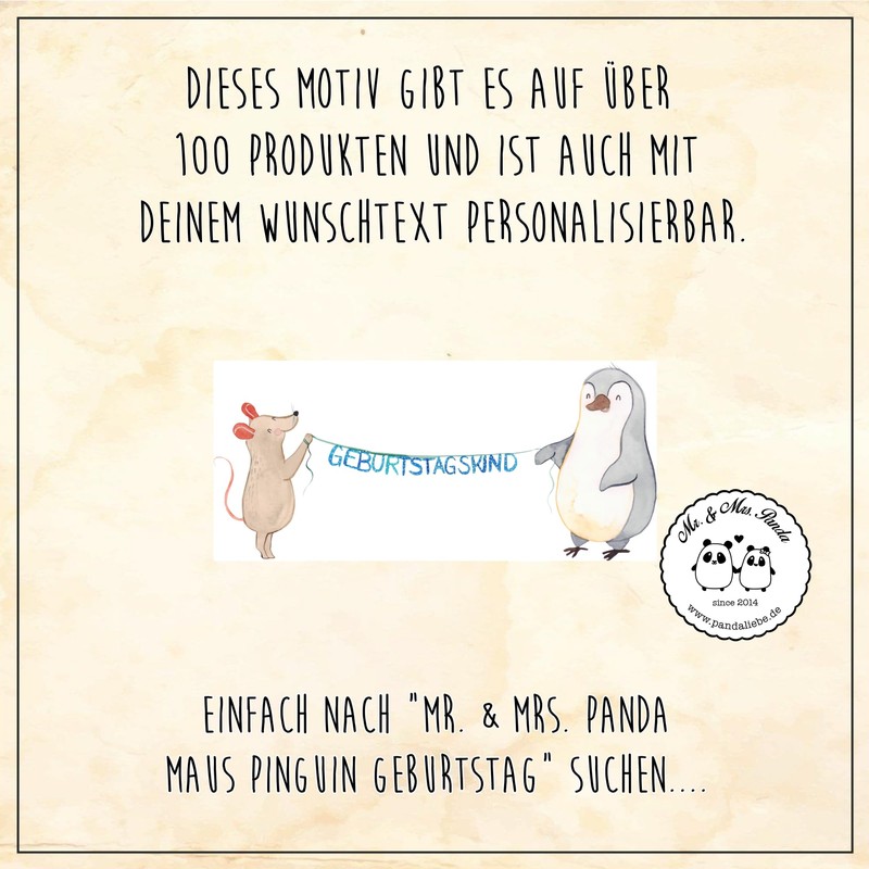 Mr. & Mrs. Panda Personalisiertes Deko Schild Maus Pinguin Geburtstag