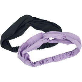 Urban Classics Unisex Headband Light Basic Headband Pack of 2 Basic Hair Bands for Men and Women, Available in 2 Colour Combinations, One Size, Lilac/Black