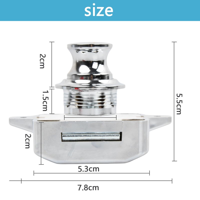 Volumoon 5Pcs Push Button Cabinet Latch Lock,Push Button Latch Lock,Cabinet