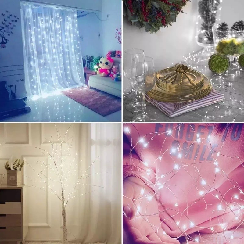 MIZETLI 12pzs Luces Led Decoracion Navidad Para Exterior Interior 2m