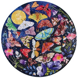 eeBoo Piece and Love Moths 500 Piece Round Adult Jigsaw Puzzle/Ages 14+