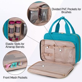 Teamoy Storage Bag Compatible with Dyson Airwrap Styler Complete, Travel Organizer Carrying Bag for Airwrap Styler and Hair Curler Accessories, Teal