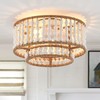VANZARLA Boho Flush Mount Light Fixture Farmhouse, 3-Light Rustic Hallway