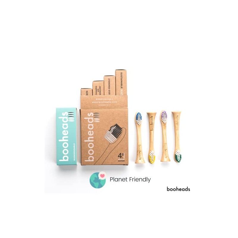 booheads - Cabezales de cepillo de dientes eléctrico de bambú