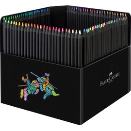 Faber-Castell 116411 Colouring Pencils, Black Edition, 100-Piece Cardboard Box, Shatterproof, for Children and Adults