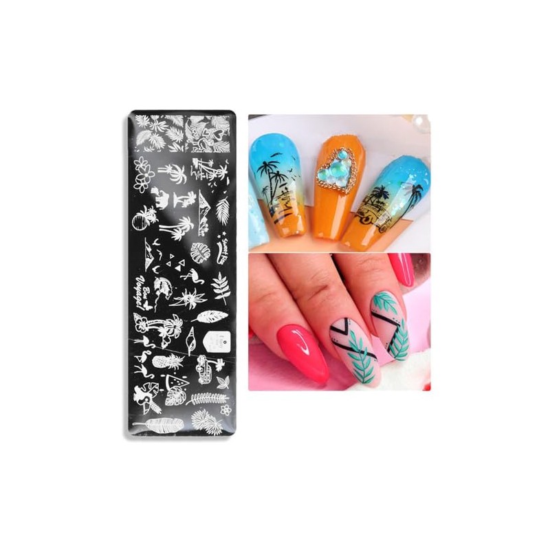 3pcs flowers rose flower fruit lemon line stamping plate nail